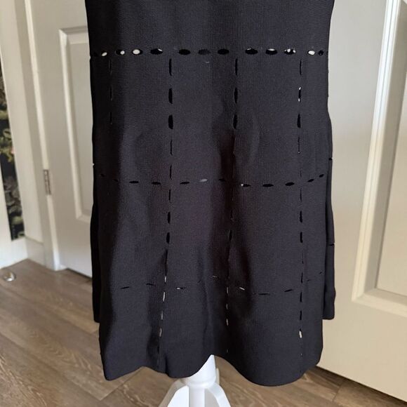 NWT Boutique Moschino Black Ultra Fine Knit Midi Dress with Cut Outs Size 6 - Picture 4 of 10
